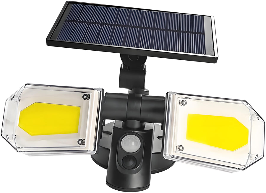Solar Motion Sensor Wall Light: Double-Head Adjustable Cob LED Outdoor Light for Garden, Patio & Pathway