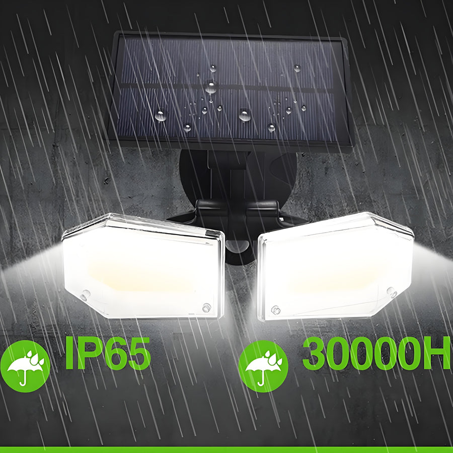 Solar Motion Sensor Wall Light: Double-Head Adjustable Cob LED Outdoor Light for Garden, Patio & Pathway