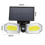 Solar Motion Sensor Wall Light: Double-Head Adjustable Cob LED Outdoor Light for Garden, Patio & Pathway - Extra Image