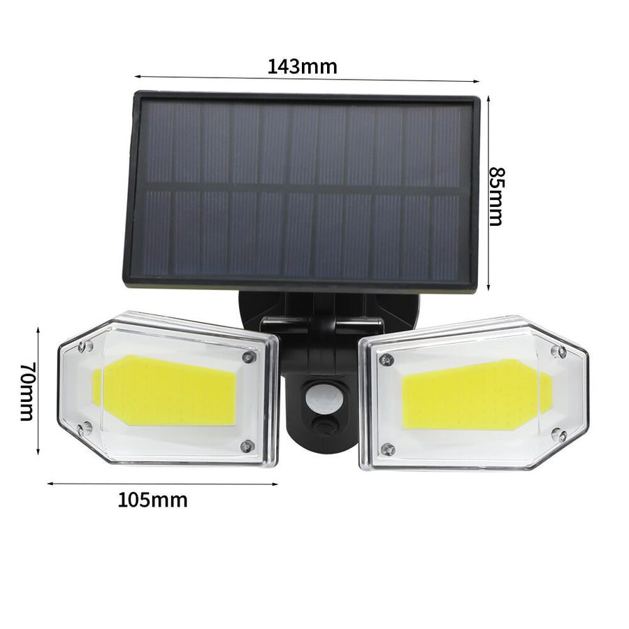 Solar Motion Sensor Wall Light: Double-Head Adjustable Cob LED Outdoor Light for Garden, Patio & Pathway