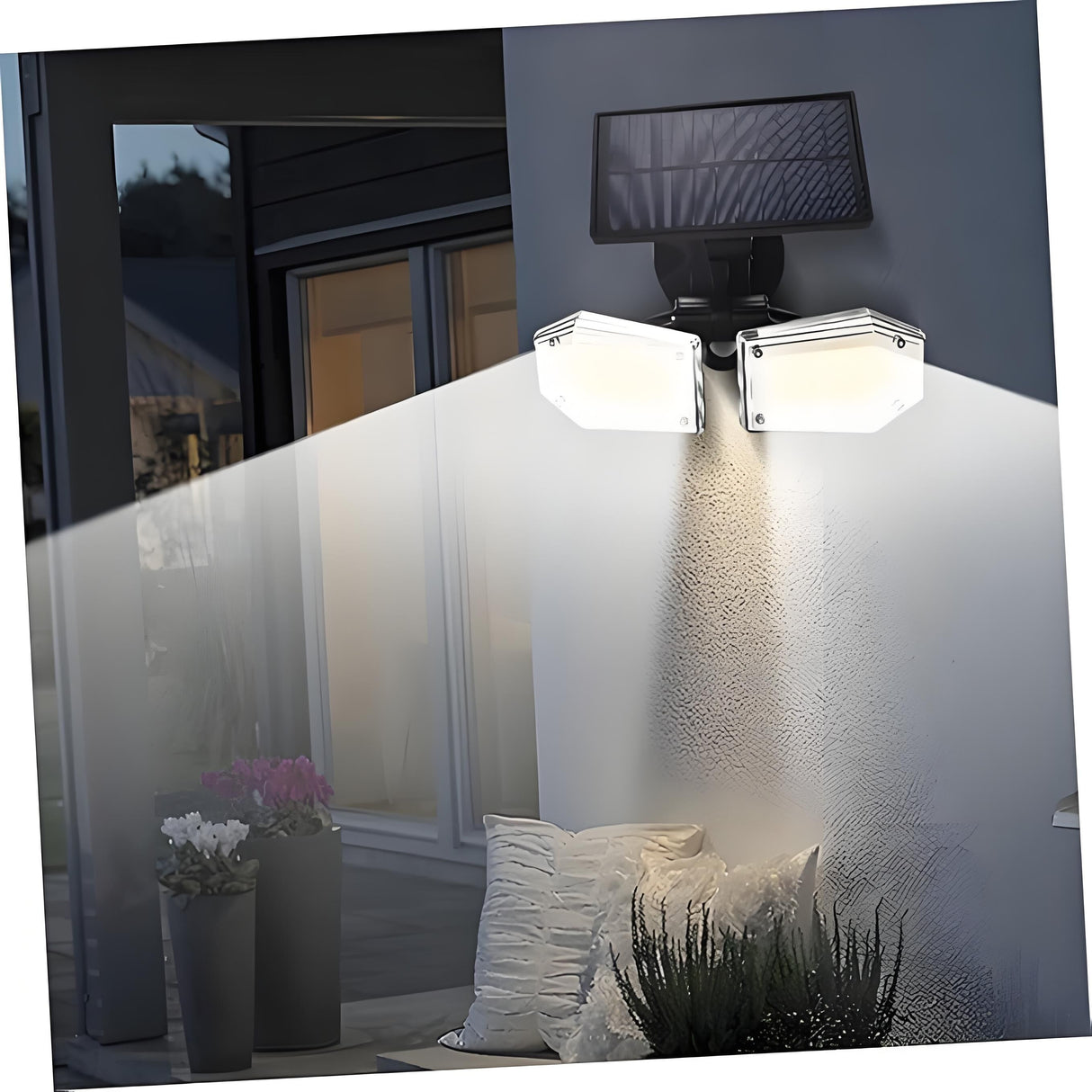 2-Pack Solar Motion Sensor Wall Lights: Double-Head Adjustable Cob LED Outdoor Lights for Garden, Patio & Pathway