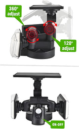 2-Pack Solar Motion Sensor Wall Lights: Double-Head Adjustable Cob LED Outdoor Lights for Garden, Patio & Pathway - Rear View