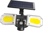 4-Pack Solar Motion Sensor Wall Lights: Double-Head Adjustable Cob LED Outdoor Lights for Garden, Patio & Pathway