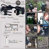 21 in 1 Survival Bracelet, Paracord Emergency Outdoor Sports Wristband Kit Waterproof Compass, SOS LED Light, Thermometer, Rescue Whistle, Fire
