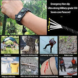 21 in 1 Survival Bracelet, Paracord Emergency Outdoor Sports Wristband Kit Waterproof Compass, SOS LED Light, Thermometer, Rescue Whistle, Fire