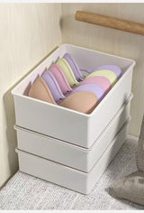 Underwear Panties Socks Box Close-fitting Clothing Storage Box Drawer Three-piece Cover with Compartment Household - Rear View