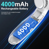 White Portable Neck Fan: Hands-Free Wearable Air Conditioner with 4000mAh Battery for Australian Travel & Daily Use - 45-Degree Angle