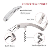 Wine Accessories Gift Set (Black), 5-Piece Bottle Corkscrew Opener Kit with Novelty Bottle-Shaped Case, Valentine's Day Gift for Wine Lovers - 45-Degree Angle