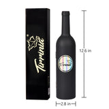 Wine Accessories Gift Set (Black), 5-Piece Bottle Corkscrew Opener Kit with Novelty Bottle-Shaped Case, Valentine's Day Gift for Wine Lovers - Close-Up Angle