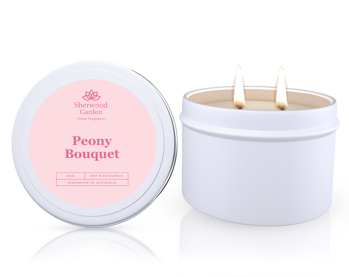 Peony Bouquet Soy Candle Tin 165g