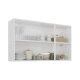 White Flat Pack DIY Steel Kitchen Wall Cabinet with 3 Doors + 2 Shelves - Renova