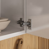 White Flat Pack DIY Steel Kitchen Wall Cabinet with 3 Doors + 2 Shelves - Renova - Top-Down View