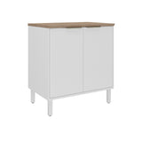 Base Kitchen Steel Cabinet/Cupboard with 2 Doors - Renova White Flat Pack DIY