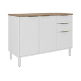 Base Kitchen Steel Cabinet/Cupboard with 3 Doors + 2 Drawers - Renova White Flat Pack DIY