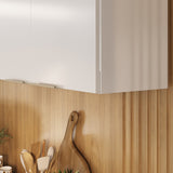 Base Kitchen Steel Cabinet/Cupboard with 3 Doors + 2 Drawers - Renova White Flat Pack DIY - Top-Down View