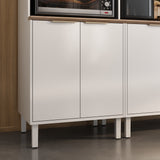 Base Kitchen Steel Cabinet/Cupboard with 3 Doors + 2 Drawers - Renova White Flat Pack DIY