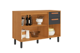 Base Kitchen Wooden Cabinet/Cupboard with 3 Doors + 2 Drawers in Cinnamon Finish - Napoles Graphite Flat Pack DIY