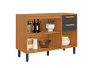 Base Kitchen Wooden Cabinet/Cupboard with 3 Doors + 2 Drawers in Cinnamon Finish - Napoles Graphite Flat Pack DIY