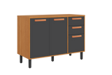 Base Kitchen Wooden Cabinet/Cupboard with 3 Doors + 2 Drawers in Cinnamon Finish - Napoles Graphite Flat Pack DIY