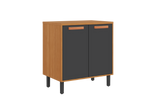 Base Kitchen Wooden Cabinet/Cupboard with 2 Doors in Cinnamon Finish - Napoles Graphite Flat Pack DIY