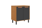 Base Kitchen Wooden Cabinet/Cupboard with 2 Doors in Cinnamon Finish - Napoles Graphite Flat Pack DIY