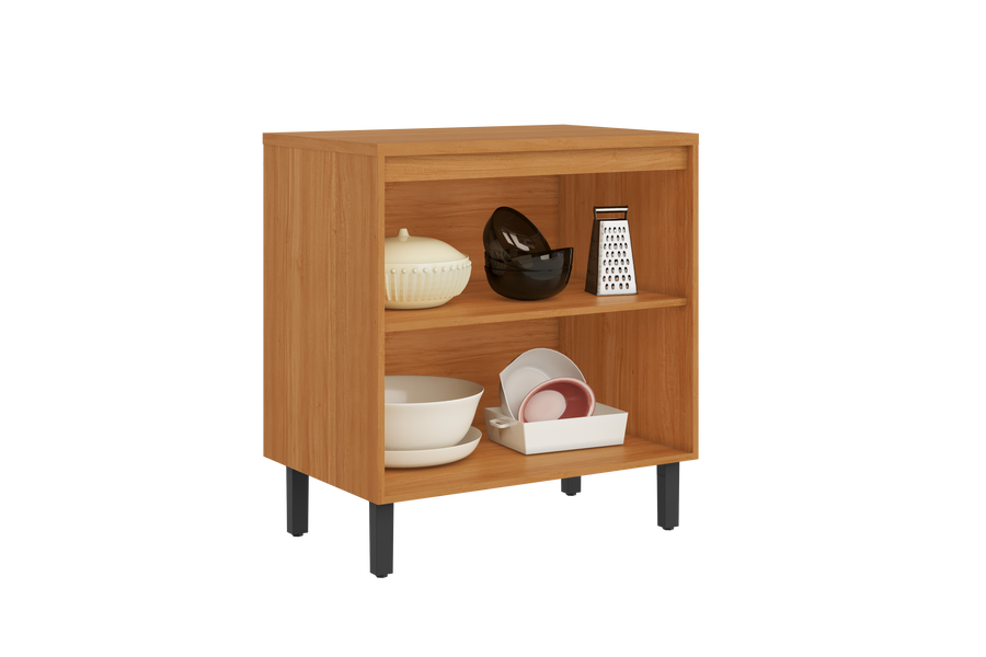 Base Kitchen Wooden Cabinet/Cupboard with 2 Doors in Cinnamon Finish - Napoles Graphite Flat Pack DIY