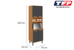 Flat Pack DIY Wooden Kitchen Cupboard/Pantry with 4 Doors + 6 Shelves in Graphite and Cinnamon Finish - Napoles