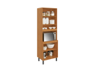 Flat Pack DIY Wooden Kitchen Cupboard/Pantry with 4 Doors + 6 Shelves in Graphite and Cinnamon Finish - Napoles