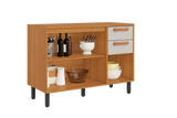 Base Kitchen Wooden Cabinet/Cupboard with 3 Doors + 2 Drawers in Cinnamon Finish - Napoles White Flat Pack DIY