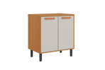 Base Kitchen Wooden Cabinet/Cupboard with 2 Doors in Cinnamon Finish - Napoles White Flat Pack DIY