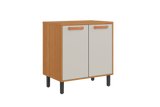 Base Kitchen Wooden Cabinet/Cupboard with 2 Doors in Cinnamon Finish - Napoles White Flat Pack DIY