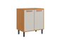 Base Kitchen Wooden Cabinet/Cupboard with 2 Doors in Cinnamon Finish - Napoles White Flat Pack DIY