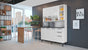 Free Standing White Flat Pack DIY Steel Kitchen Cupboard/Pantry with 8 Doors + 2 Drawers - Florenca