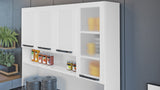 Free Standing White Flat Pack DIY Steel Kitchen Cupboard/Pantry with 8 Doors + 2 Drawers - Florenca