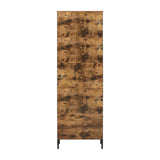 6 Tier Tall Bookshelf, Rustic Brown - Rear View