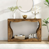 120 cm Console Table, Couch Table with Storage, Long Entryway Sofa Station, Narrow Console Stand Behind Sofa, Hallway Stand for Entryway Living Room, Brown - Side View
