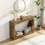 120 cm Console Table, Couch Table with Storage, Long Entryway Sofa Station, Narrow Console Stand Behind Sofa, Hallway Stand for Entryway Living Room, Brown - 45-Degree Angle
