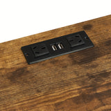 Console Table with 3 Drawers, Industrial Entryway Table with 3 Tier Storage Shelves - 45-Degree Angle