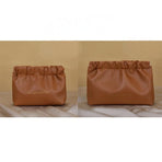 Leather Cosmetic Bag Set, Big & Small "Twinkle Little Star" Makeup Organizer for Travel & Daily Use(brown)