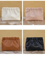 Leather Cosmetic Bag Set, Big & Small "Twinkle Little Star" Makeup Organizer for Travel & Daily Use(brown)
