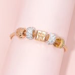 Rose Gold Crystal & Heart Charm Bracelet(rose gold,18cm)