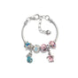 Rhinestone Star Alloy Bracelet with Mermaid & Turtle Charms Cute Pig & Glass Beads Jewelry(18cm)