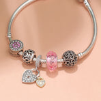 Rose Gold Petal Zircon Bracelet(20cm)