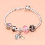 Rose Gold Petal Zircon Bracelet(20cm)
