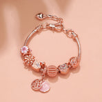 Hollow Crystal-Encrusted Swan Crown Flower Heart Bracelet(rose gold,20cm)