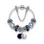 Blue Starry Sky Charm Bracelet with Moon & Star Pendant(18cm)