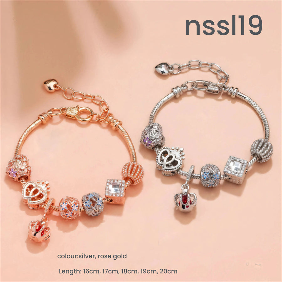10 Styles Charm Bracelets Set: Colorful Alloy & Glass Beaded Bracelets,Buy 3 for Better Price(triple)