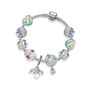 Sky-themed Heart Wreath Rainbow Pendant Alloy Bracelet(19cm)