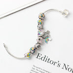 Sky-themed Heart Wreath Rainbow Pendant Alloy Bracelet(19cm)