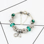 Charm Bracelet with Tortoise, Heart, Clover Pendant(Green,18cm)